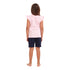 Girls summer pajama set Lazy bear t-shirt + Dark blue shorts